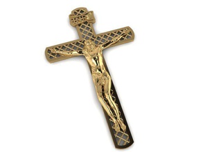 Jesus Christus Kreuz Anhänger 121 Schmuck Gold Silber Diamant Lampe Halskette brillant Mode Ring druckbar 3d print model - Mito3D
