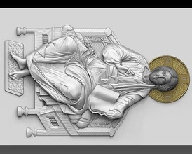 Jesus Cristo entronizado ortodoxo enthronos grego bizantino ícone decoração joalheria católico escultura abençoado nazareth arte moedas cnc Distintivos religiou objeto 3d print model - Mito3D