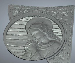 jesus christ headstone texture art marble granite stone cnc carving sculptures 3d print model - Mito3D