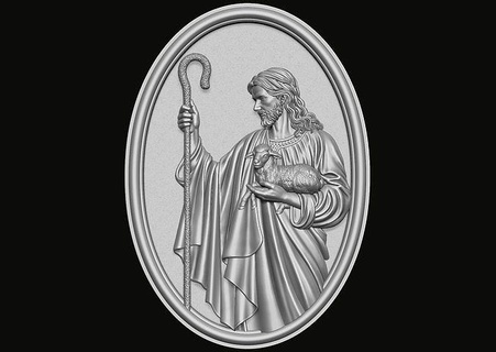 isa İsa tutma Kuzu çapraz koyun Tanrı Katolik Hıristiyan takı kolye madalyon cnc bas Rahatlama kutsal namaz aziz din Sanat heykeller 3d print model - Mito3D