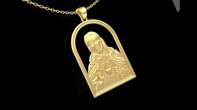 isa İsa Aşk kalp kolye takı altın gümüş yazdırılabilir mücevher Yazdır model 3d print model - Mito3D