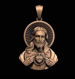 jesus christ pendant 3d-print model file face cad 3dprint jewelry locket jesuschrist faced jewellery pendants 3d print model - Mito3D