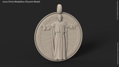 İsa Mesih vol3 madalyon kolye 3d baskı takı din sanat zincir moda mücevher mitoloji religiou nesne Tanrı Katedral Hıristiyan kilise İncil katoliklik Katolik 3d print model - Mito3D