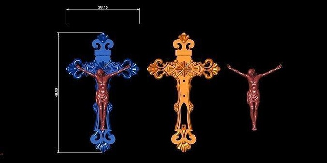 jesus cross crown thorns religious catholic church pendant medallion bas relief portrait saint god jewellery jewelry art sculptures pendants 3d print model - Mito3D