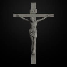 jesus on kreuz kreuzigung kruzifix christus christian religiös kunst skulpturen 3d print model - Mito3D
