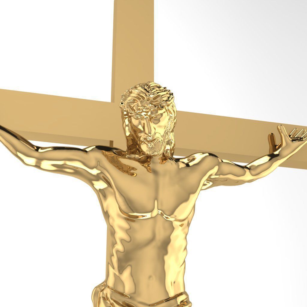 Jésus traverser or personnage art religion symbole traditionnel imprimable bijoux pendentifs 3D print model - Mito3D
