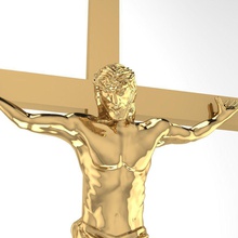 jesus cross gold character art religion symbol traditional printable jewelry pendants 3d print model - Mito3D