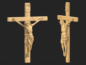 Jésus traverser crucifixion crucifix Christ Christian religieux art sculptures 3d impression imprimable pendentif statue église Saint Dieu 3d print model - Mito3D