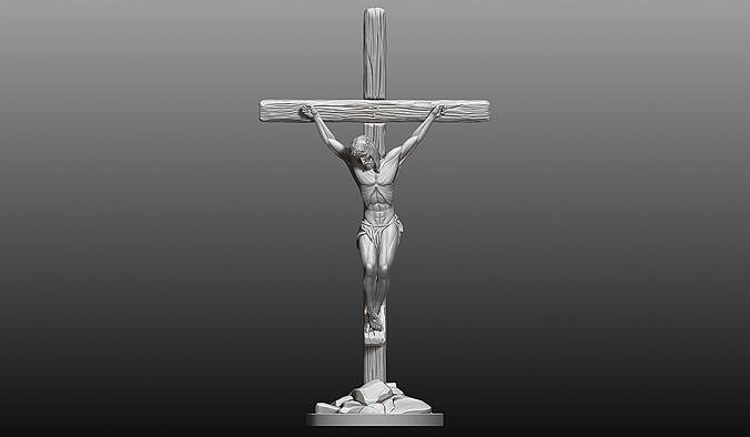 Jesús cruzar católico kross oro sulver joya Arte esculturas 3D print model - Mito3D