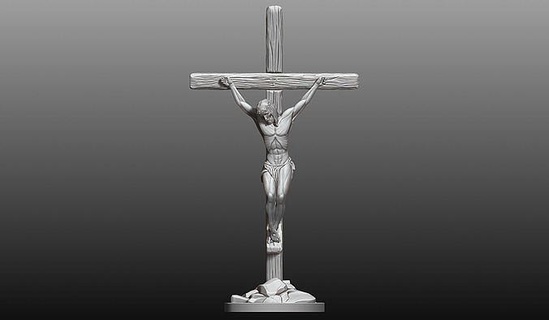 isa çapraz Katolik Kross altın kızdırmak mücevher Sanat heykeller 3d print model - Mito3D