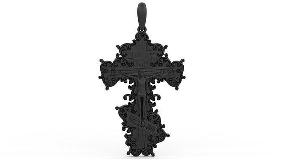 jesus cross 04 pendant pendants jewelry christian relief orthodox catholic jewellery religious gold religion church god silver jewel badges architectural 3d print model - Mito3D