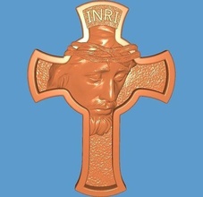 isa çapraz 3d yazdır model taç dikenler dini katolik kilise kolye madalyon bas rahatlama vesika aziz tanrı mücevher takı sanat heykeller 3d print model - Mito3D