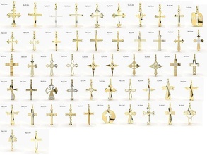 Jesus Kreuz Gold Diamant Anhänger Sammlungen religiös Weiß Gelb Design Chrom modern wertvoll leuchtenden Platin 3d print model - Mito3D