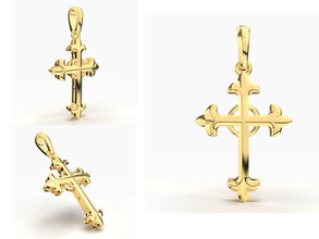 jesus cross gold pendant religious white yellow design chrome necklace modern precious shining platinum printable metallic jewel sterling daily wear jewelry pendants 3d print model - Mito3D