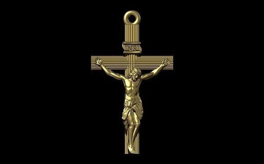 Jesus Kreuz Anhänger Cruz Schmuck Gold Silber Cristo Christus Santa katholisch gekreuzigt Modelle druckbar Bibel 3d print model - Mito3D