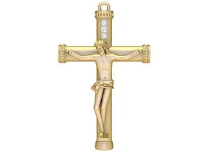jesus cross pendant 3071 jewelry fashion accessories gold diamond design fengshui pendants 3d print model - Mito3D
