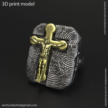 ring jewelry jesus cross vol1 gothic celtic biker religious christianity ancient worship holly church christ lord god mythical mystic punk medieval cathedral rings 3d print model - Mito3D