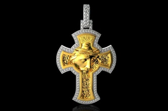 İsa elmas kolye n3 altın takı çapraz antika Gümüş retro sterling yüzük mücevher nişan düğün lüks platin parlak gem moda güzellik 3d print model - Mito3D