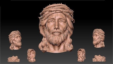 jesus gesicht kopf medaillon halskette heilig christus heiliger geist linderung anhänger religiös schmuck skulptur katholisch kunst skulpturen 3d print model - Mito3D