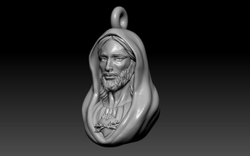 isa tanrı baş kolye 3d yazdır model i̇sa dini madalyon rahatlama heykel vesika mücevher sanat heykeller jesu mary anne bakire kutsal takı 3d print model - Mito3D