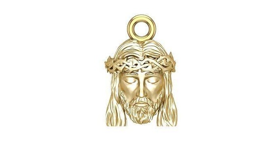 jesus god gold silver jewelry printable diamond platinum gem luxury pendants 3d print model - Mito3D