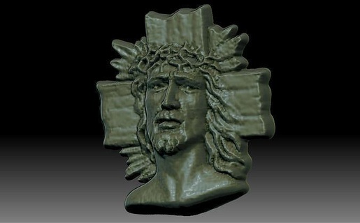 Jesus cabeça 3dprint alívio escultura estátua monocromático prêmio homem antigo arte masculino romano Antiguidade Cristian altura símbolo pingente recompensa medalha esculturas 3d print model - Mito3D