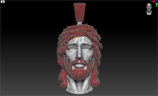 Gesù testa ghiacciato pendente hiphop ritratto oro diamante gioielleria santo pregare rosario cattolico tristezza Bibbia ciondoli 3d print model - Mito3D