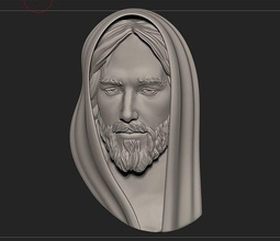 jésus tête pendentif médaillon soulagement portrait christ dieu religieux bijoux sculpture traverser catholique art sculptures scanné 3d modèles pendentifs 3d print model - Mito3D