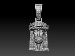 jesus head pendant jewelry printing 3dprint gems gold silver pendants 3d print model - Mito3D