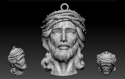 isa baş kolye madalyon Rahatlama Vesika İsa Tanrı dini mücevher heykel çapraz Katolik Sanat heykeller Yunan mitoloji takı 3d print model - Mito3D