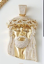Jésus tête pendentif 5 portrait Christ Dieu religieux bijoux sculpture traverser catholique art 3d modèles bijou pendentifs argent or 3d print model - Mito3D