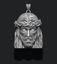 jesus kopf anhänger schmuck halskette christus religiou objekt silber gesicht gold kreuz jüdisch christentum hebräisch katholizismus nazareth 3d print model - Mito3D