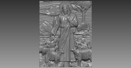 jesus lamb religion flat christ art sculptures 3d print model - Mito3D