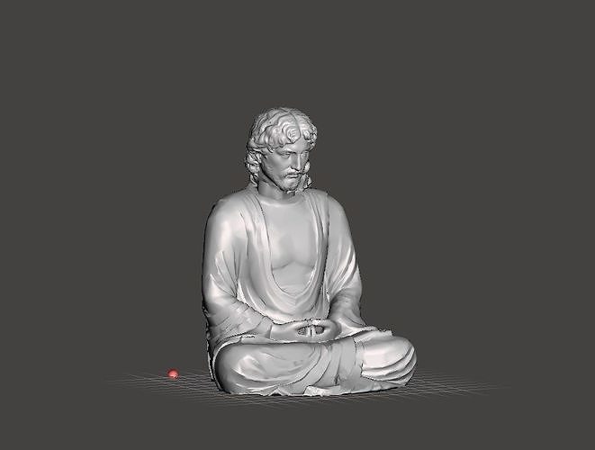 Jesus meditando meditação cruz Evangelho buda Deus Buda relaxar Cristo Cruz arte esculturas 3D print model - Mito3D