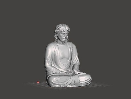 Jesús meditando meditación cruz evangelio buda Dios Buda relajarse Cristo cruzar Arte esculturas 3d print model - Mito3D