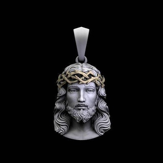 jesus pendant sculpting jewelry silver sterling printable creature jewellery gold necklace pendants angel head sculpture statue 3d print model - Mito3D