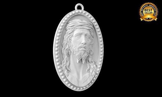 isa kolye heykel baş büst İsa Tanrı dini kilise deus dindar nesne jesu Kutsal Kitap İbranice mücevher Sanat heykeller sembol Katolik 3d print model - Mito3D