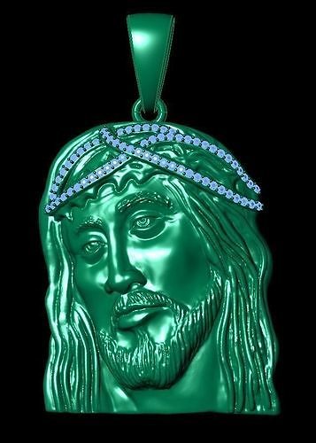 Jésus pendentif Christ bijoux pendentifs traverser argent or 3D print model - Mito3D