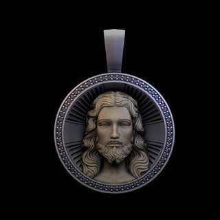 Jesus pingente escultura joalheria prata esterlina imprimível criatura jóias ouro colar pingentes anjo cabeça estátua 3d print model - Mito3D