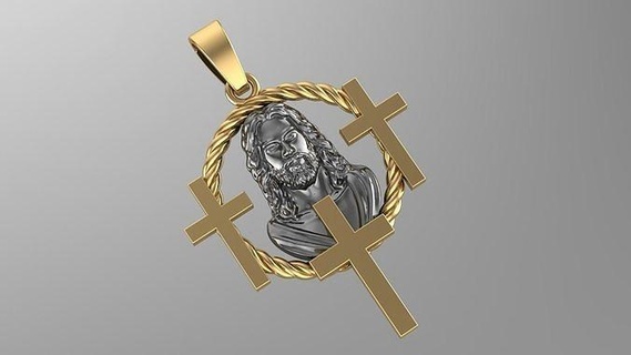 Jesus Anhänger Schmuck Christian Silber religiös druckbar Gold Schimmel Mode Juwel 3d print model - Mito3D