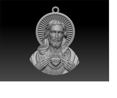 jesus pendant 3d print model art statue god ancient figure religion pendants jewelry cristan symbol printable portrait sculpture 3d print model - Mito3D