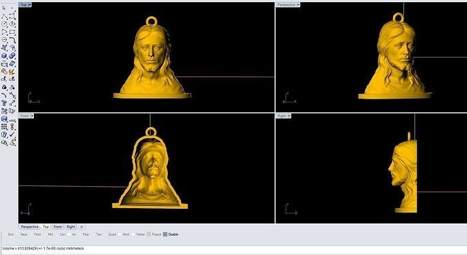 Jésus pendentif Nouveau tête médaillon soulagement portrait Christ Dieu religieux bijoux sculpture traverser catholique art sculptures argent pendentifs 3D print model - Mito3D