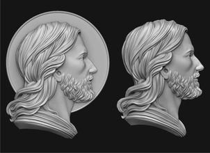 jesus profile pendant god christian head jewelry jewellery relief religious art sculptures 3d print model - Mito3D