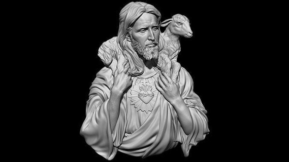 jesus relief 04 god graveyard religion religious jewelry christian catholic classical death cnc print art sculptures mothermaria bust statue miniatures figurines medalion coins badges 3d print model - Mito3D