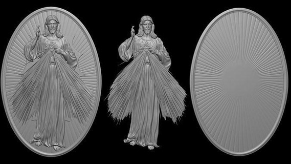 jesus relief 11 god graveyard religion religious jewelry christian catholic classical death cnc print art sculptures mothermaria bust statue miniatures figurines medalion coins badges 3d print model - Mito3D