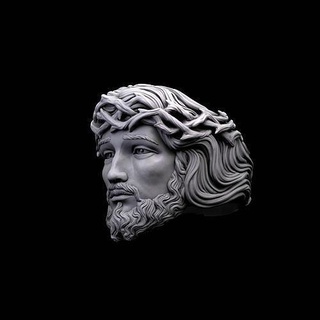 jesus ring sculpture christianity cross religion jewelry rings religiou object catholicism statue god 3d print model - Mito3D