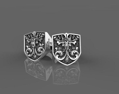 Jésus bague anneaux bijoux or argent bijou sterling platine religion pattren crâne coquille rhinocéros matrice imprimable 3d print model - Mito3D