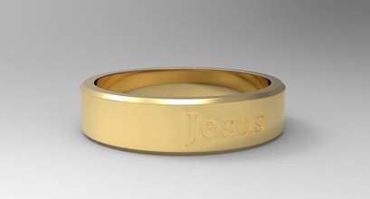 Jesus Ring Gold Luxus elegant leuchtenden druckbar glasiert Schmuck Mode graviert Ringe 3d print model - Mito3D