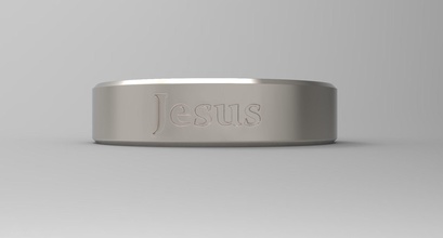 jesus ring platinum aluminum glazed steel luxury chrome silver printable sterling jewelry fashion engraved rings 3d print model - Mito3D