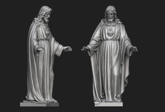 isa kutsal kalp heykel 3 kilise hıristiyan katolik çobanpüskülü katoliklik aziz tanrı dikenler takı mücevher sanat heykeller 3d print model - Mito3D